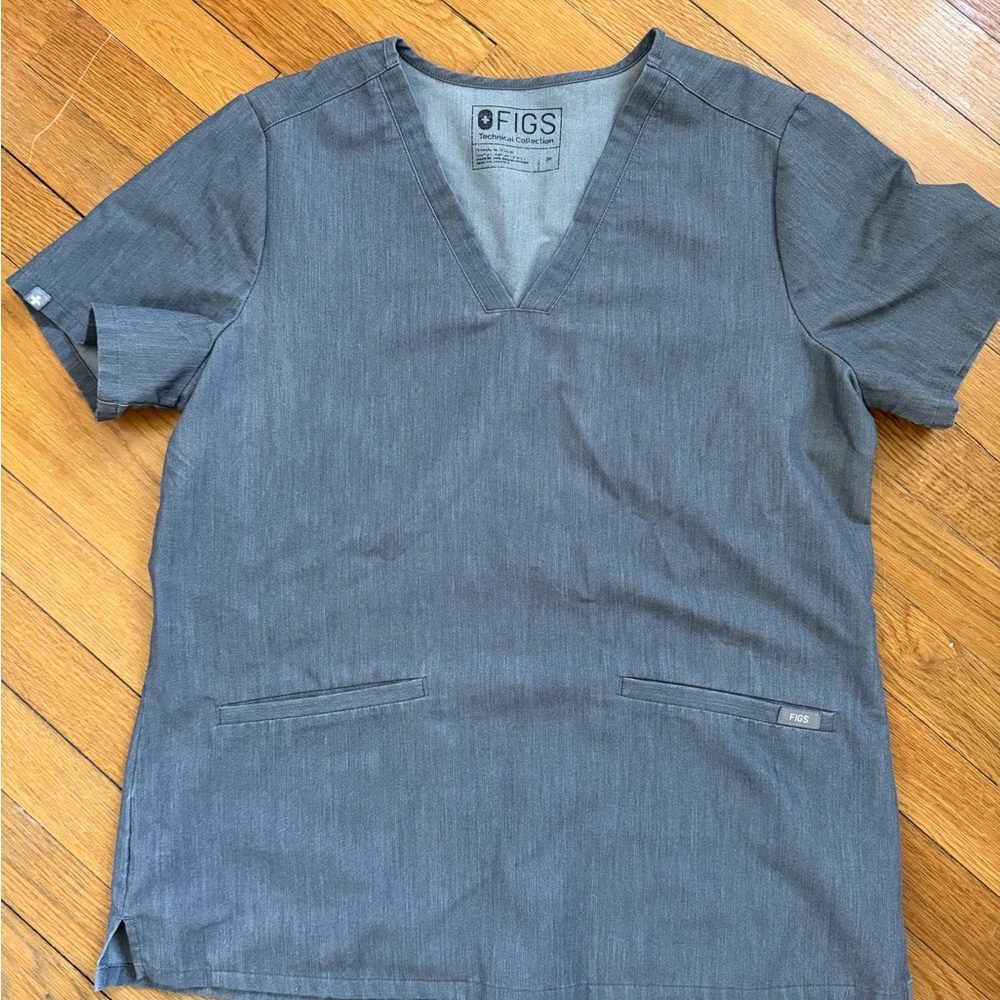 Figs Charcoal V-Neck Shirt